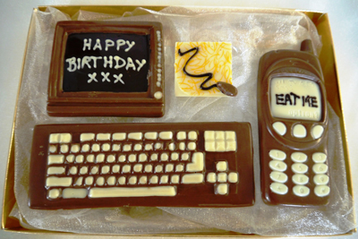 a picture of a chocolate computer set