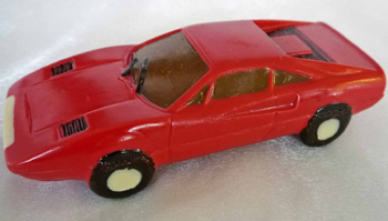 a picture of a red chocolate Ferrari