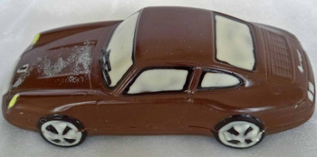 a picture of a milk chocolate Porsche